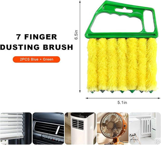 2 PCS Blind Cleaner Duster Tool, 7 Finger Handheld Duster Window Shutters - Image 2