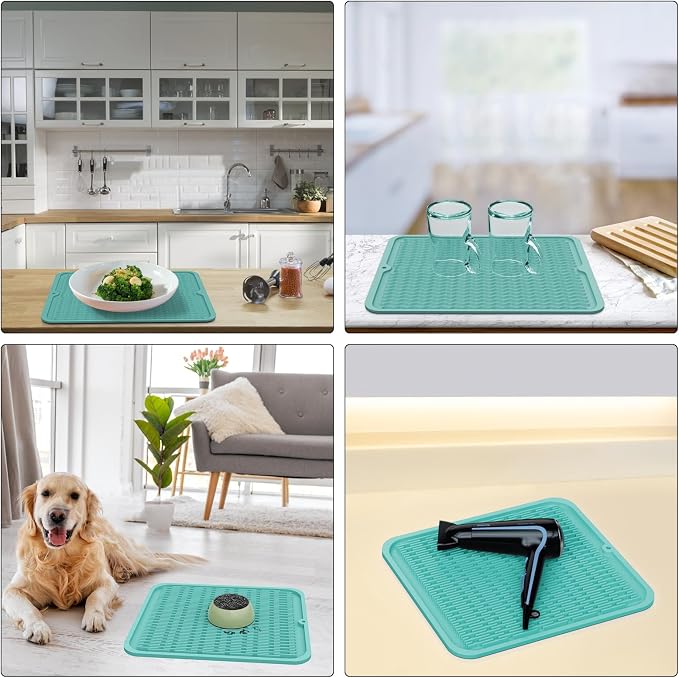 ZLR Silicone Dish Drying Mat for Kitchen Counter, Eco-Friendly Fast Dry Dish Mat - Image 9