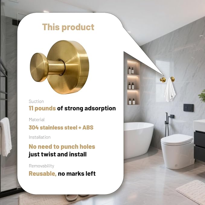 4 Pcs Suction Cup Hooks for Shower,Removable Hooks,Towel Hook,Suction Hook for - Image 8