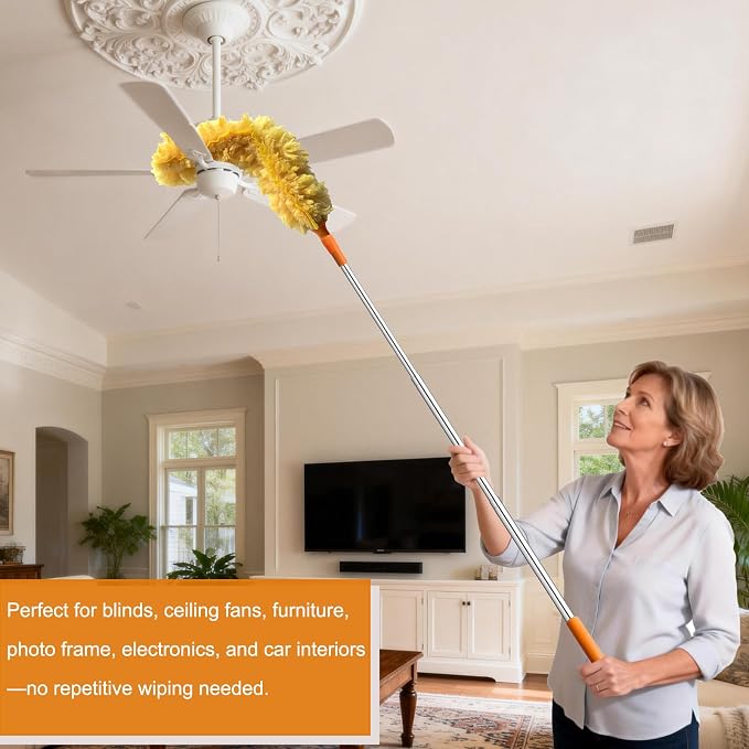 100 Inch Extended Handle Duster Heavy Duty Dusting 360° Duster Refills Kit - Image 6