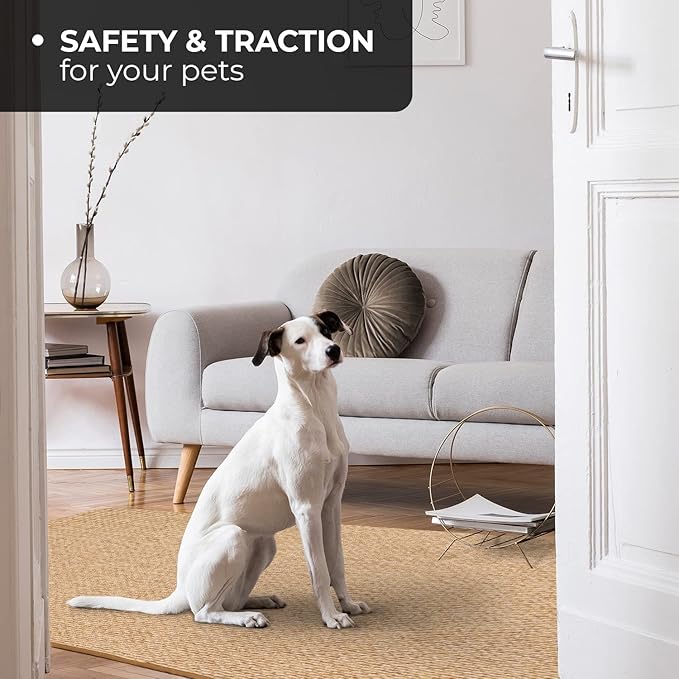 House, Home and More Skid-Resistant Carpet Indoor Area Rug Floor Mat - Praline Brown - 6 Ft X 6 Ft - Non Slip Rubber Backing, Stain Resistant, Dog Friendly, Living Room Bedroom Kitchen Entryway