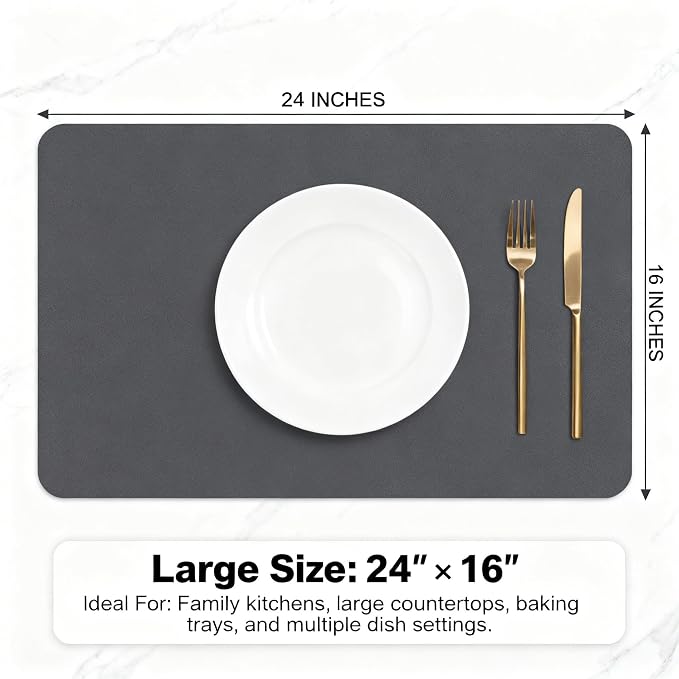 Dish Drying Mat Super Absorbent – 24" x 16" Coffee Mat - Image 8