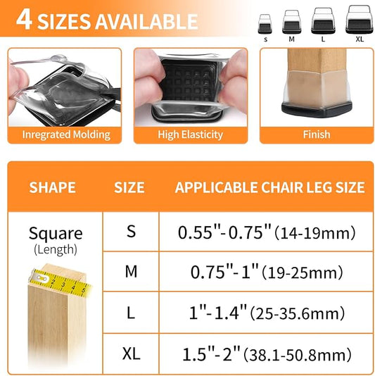 Ezprotekt 24 Pcs Large Clear Chair Leg Sliders - Image 2