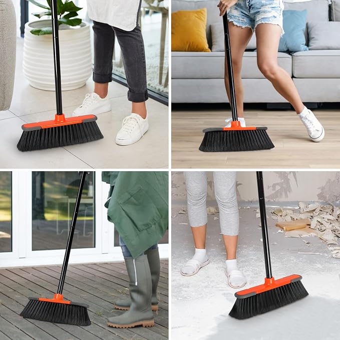 Broom for Sweeping Indoor 54''Long Handle Soft Bristle Brooms, Indoor Broom for - Image 6