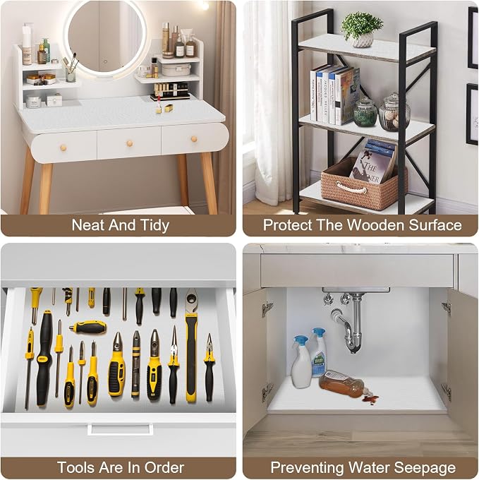 OcePor Non-Adhesive Drawer and Shelf Liner 17.5IN x 20FT,Non Slip Cabinet and - Image 7