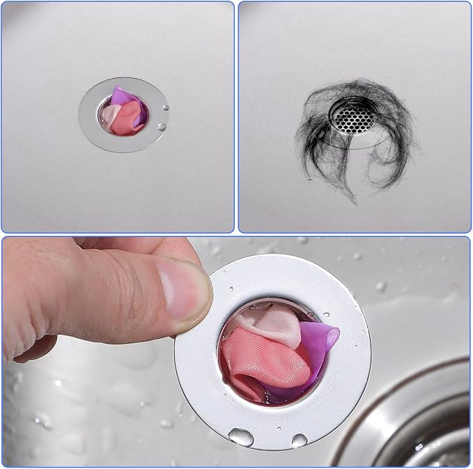 4 Pcs Bathroom Sink, Bathtub Drain Cover Drain Strainer Hair Catcher Stainless - Image 7