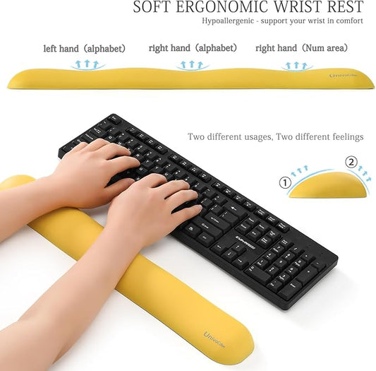 UnivoColors Design-Wave Keyboard Wrist Rest, Artificial Sheepskin+Memory - Image 2