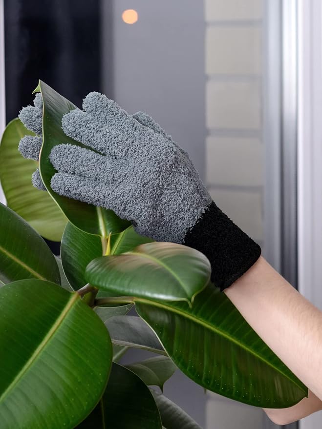 Bencailor 3 Pairs Microfiber Plant Dusting Gloves Leaf Cleaning Gloves - Image 7