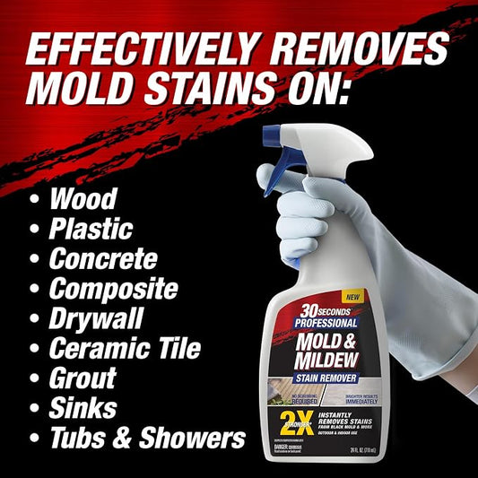 30 SECONDS Pro Mold and Mildew Stain Remover | Scrub Free | Brighter Results - Image 2