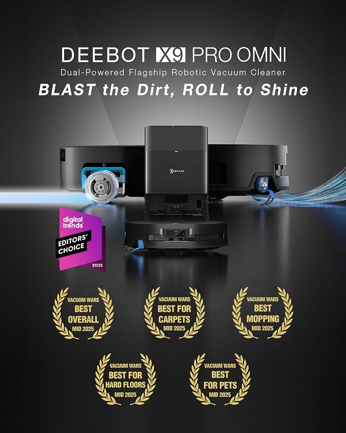 ECOVACS DEEBOT X9 PRO Omni Robot Vacuum and Mop, 600Pa Blast Suction, OZMO - Image 10