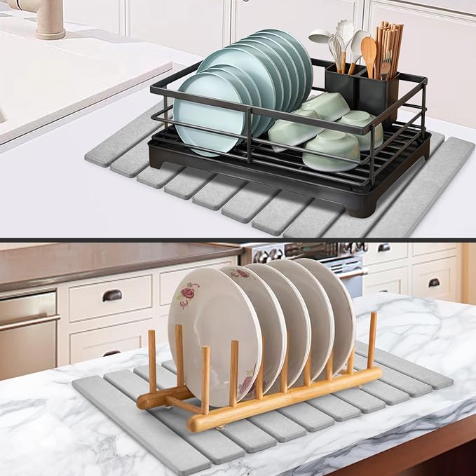 Large Stone Dish Drying Mats for Kitchen Counter, Eco-Friendly Absorbent - Image 7
