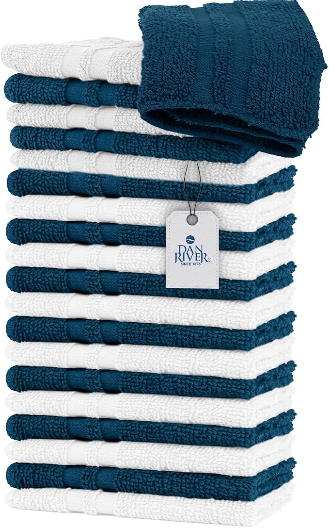 DAN RIVER 100% Cotton Washcloths 20 Pack Premium Quality Face and Body Cloth - Image 8