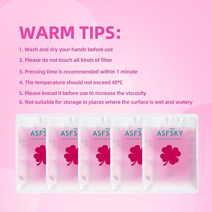 ASFSKY Reusable Cleaning Gel for Car Interior, Keyboard & Home – 5 Pack - Image 9