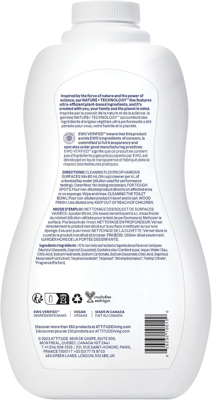 ATTITUDE Floor Cleaner, EWG Verified, Streak-Free, Vegan & Plant-Based - Image 7