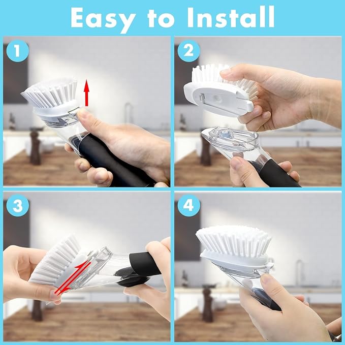 Dish Brush Refills, 12 Pack Dish Brush Replacement Head, Brush Dispenser Refill - Image 7