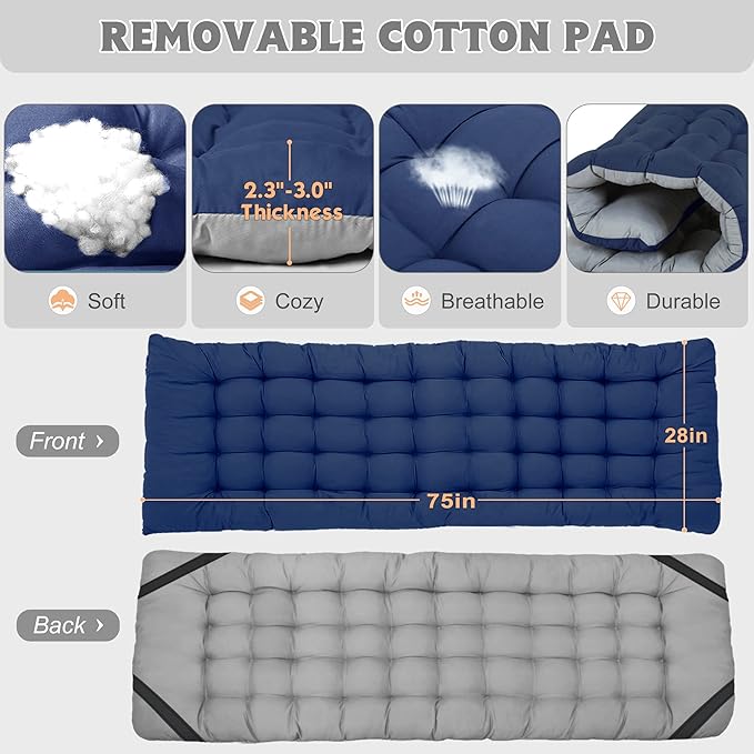 ABORON Camping Cot for Adult 28" Extra Wide, Heavy-Duty 1200D Oxford Cot for Sleeping, Portable Folding Camp Bed with Mat & Carry Bag