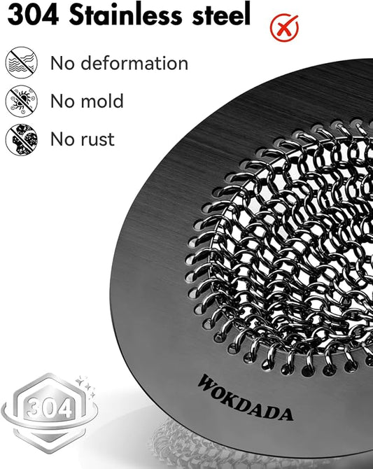 Black Kitchen Sink Strainer, Flippable Mesh Sink Drain Strainer, 304 Stainless - Image 2