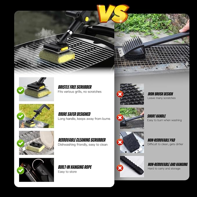 Folding Bristle Free Outdoor Grill Brush - Image 7