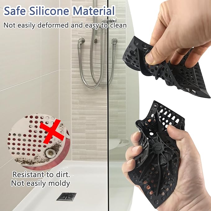 Shower Drain Hair Catcher, Square Silicone Shower Drain Cover - Image 6