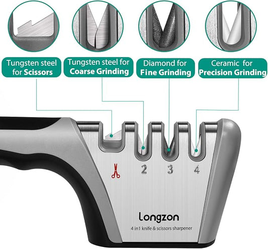 Longzon 5-in-1 Knife Sharpener 4 Stage - Image 2