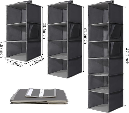 2 Packs Hanging Closet Organizer Storage, 6-Shelf Hanging Shelves - Image 2