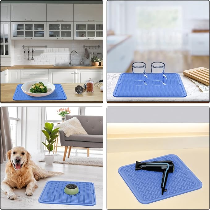 ZLR Silicone Dish Drying Mat for Kitchen Counter, Eco-Friendly Fast Dry Dish Mat - Image 9