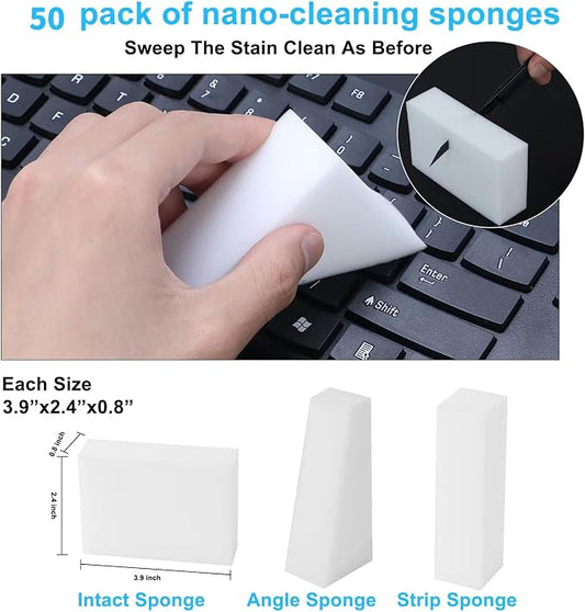 50 Pack Magic Sponge Eraser, Extra Thick and Long Lasting Melamine Cleaning - Image 2