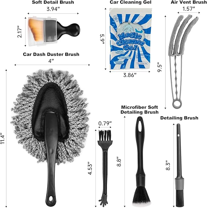 THINKWORK Car Interior Cleaning Kit, Car Duster Interior Detail Brush, - Image 8