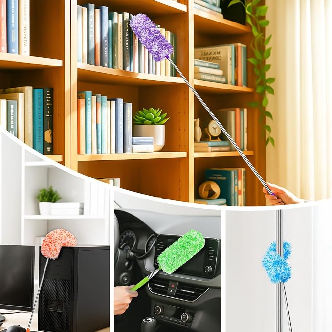 MAVRIZ 12 pcs Microfiber Extendable Duster, Washable & Reusable Duster - Image 6