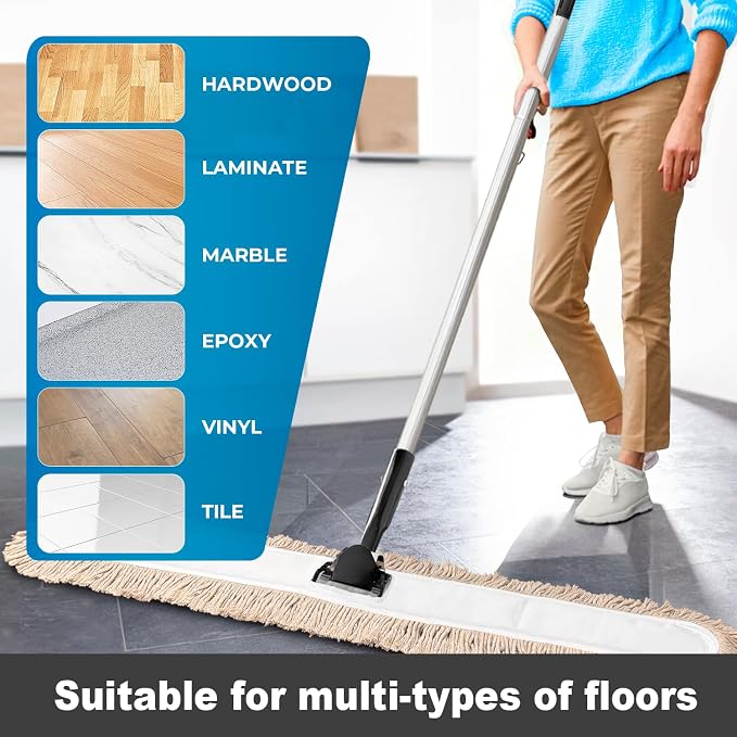Commercial Dust Mop & Floor Sweeper,48" Industrial Dry Mop - Image 6