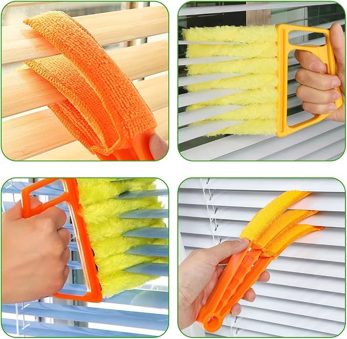 4 PCS Blind Cleaner Duster Tool, Window Venetian Hand-held 7 Finger Dusting - Image 6