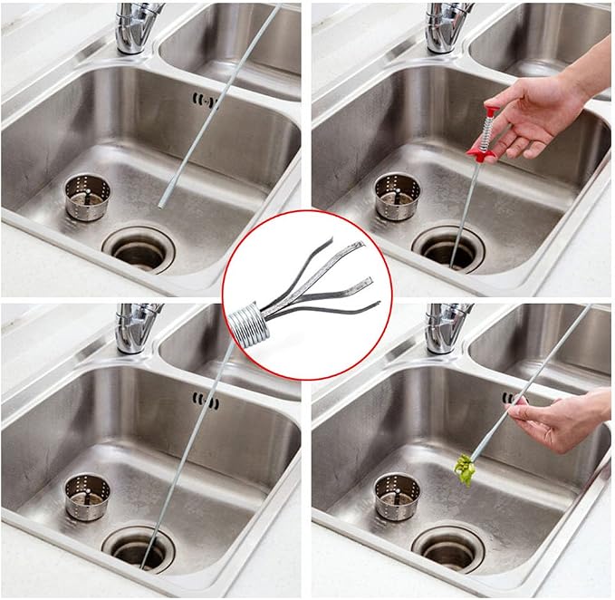 39inch Drain Clog Remover, 20inch Drain Snake Hair Remover& Cleaning Brush - Image 7