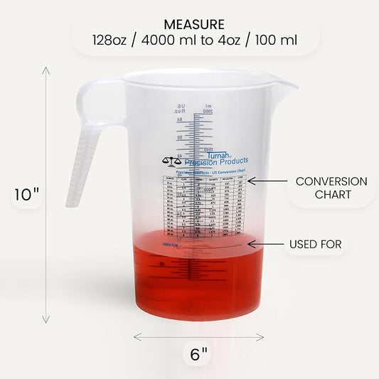 Half Gallon 64oz Measure Pitcher- Conversion Chart-Strong Food Grade - Image 2