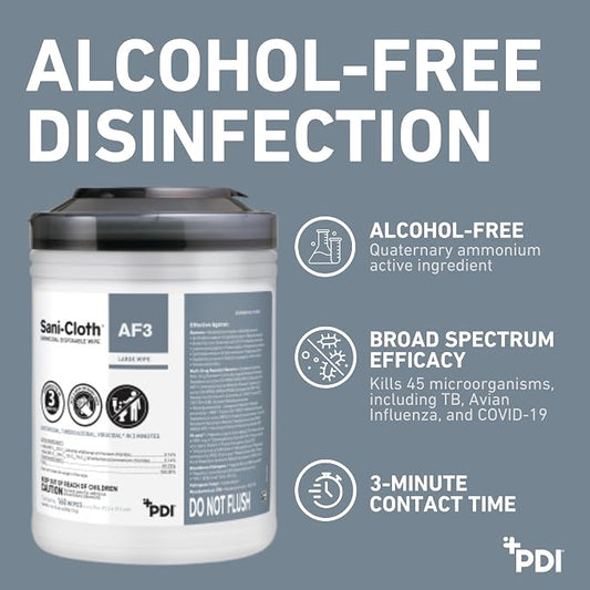 Sani-Cloth AF3, Surface Disinfecting Wipes, Fragrance Free, Alcohol-Free - Image 2