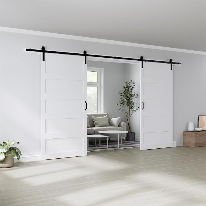 Double 42" x 96" White Barn Door - Image 8