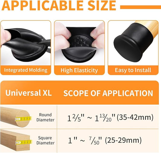 Ezprotekt 24 Pcs Large Black Chair Leg Sliders - Image 2
