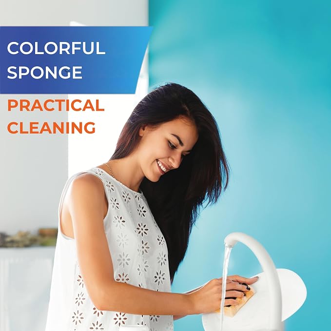 Macromax Colorful Sponge – 10‑Pack Flat Dish Sponges - Image 2