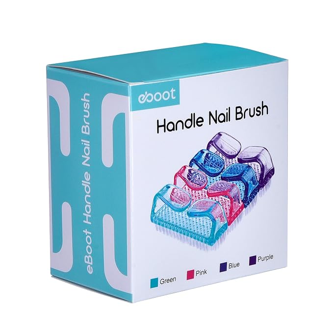 EBOOT 4 Pieces Handle Plastic Nail Brush Nail Hand Scrubbing Cleaning Brush - Image 7