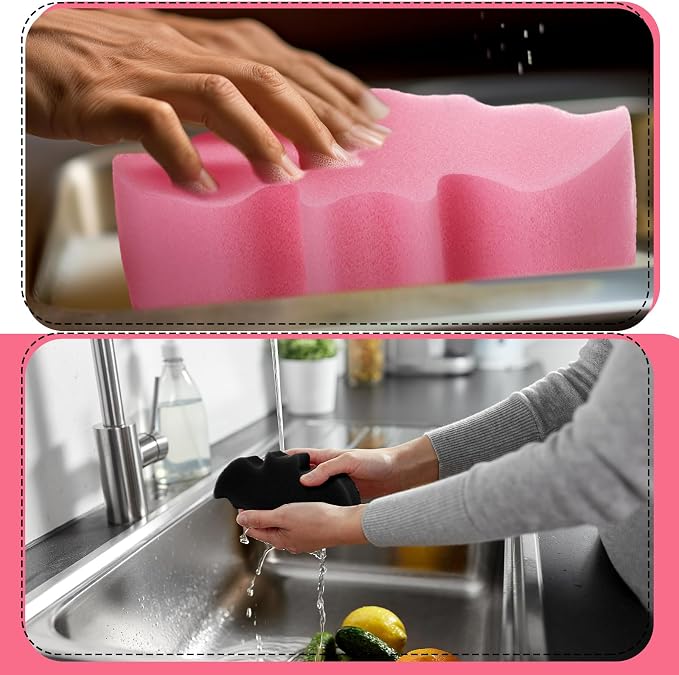 Tioncy 12 Pack Bat Kitchen Sponges Bulk Dual Sided Scrubber Sponges Dishwashing - Image 6