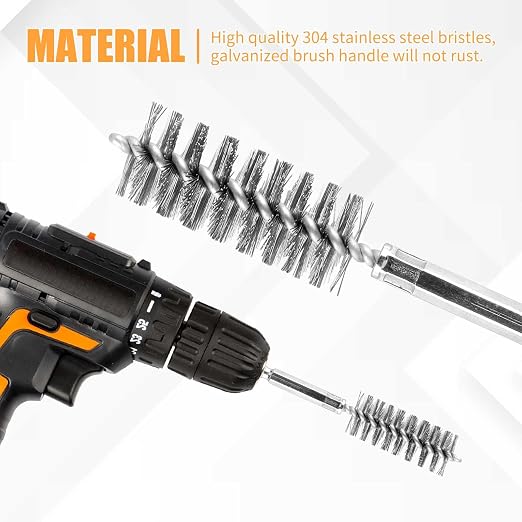 6Pieces Wire Brush Drill Bore Cleaning Brushes Set, - Image 6