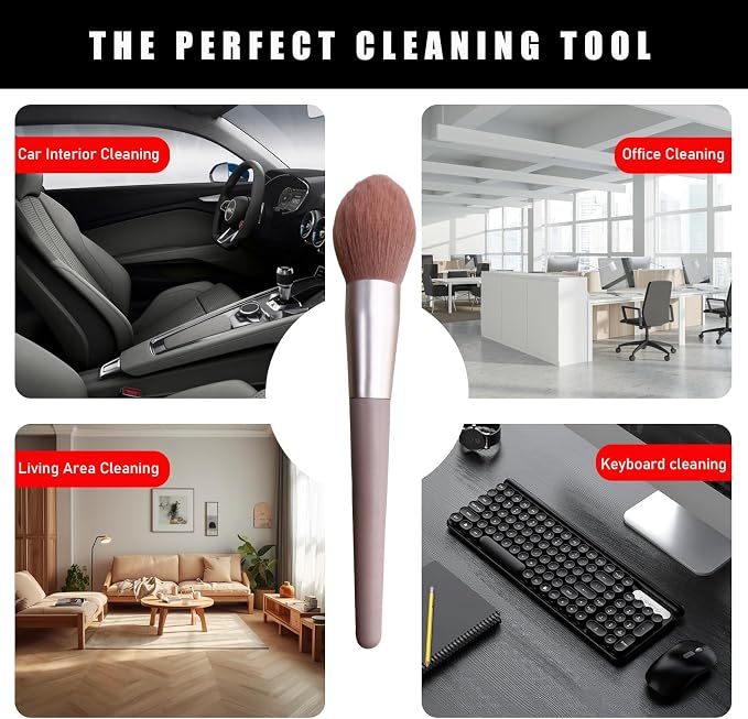 2PCS Car Interior Dust Brush, Soft Scratch Free Auto Detailing Brushes - Image 6