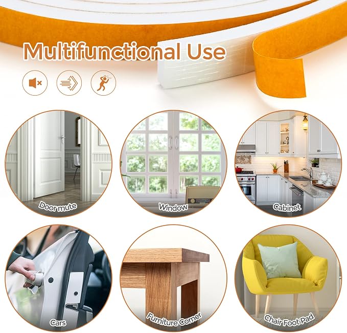 13 Feet Weather Stripping Door Seal, 1/2" Wide X 3/8" Thick Door Seal Strip - Image 8