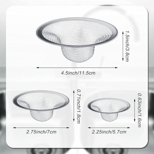 12 Pieces Stainless Steel Sink Strainer Drain Strainer - Image 2