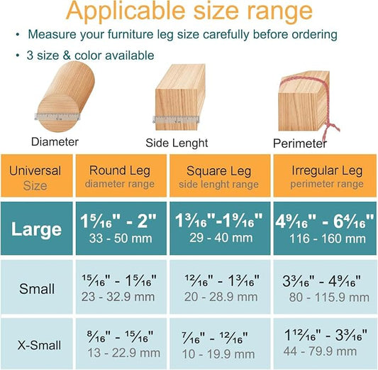 16 Pcs Chair Leg Protectors for Hardwood Floors, Silicone Felt Furniture Leg - Image 2