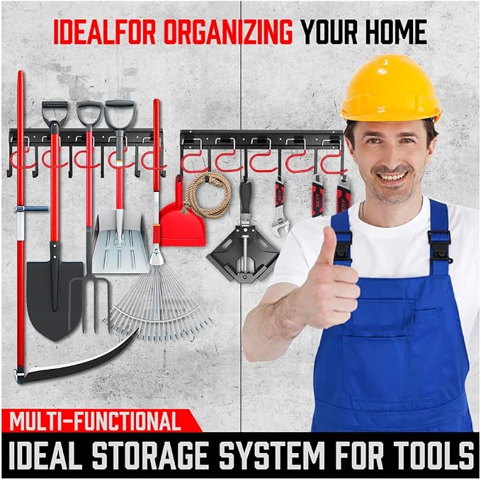 SEDY 68" All Metal Garden Tool Organizer Hooks - Image 7