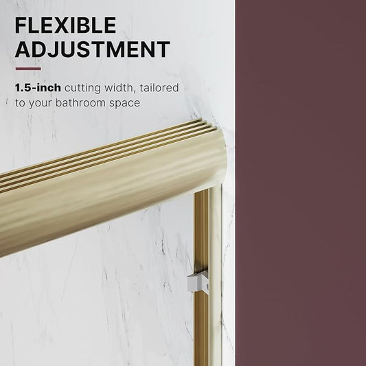 Shower Door 50-54 in. W x 72 in. H, UCALAFEE Semi-Frameless Double Sliding - Image 2