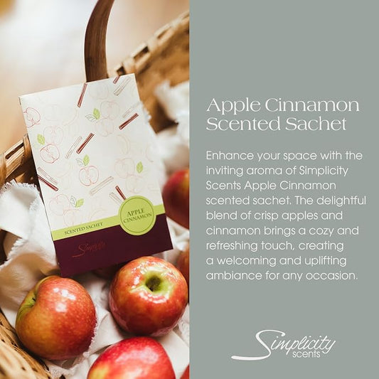Simplicity Scents Apple Cinnamon Scented Sachets Pack of 6, Fall & Winter - Image 2