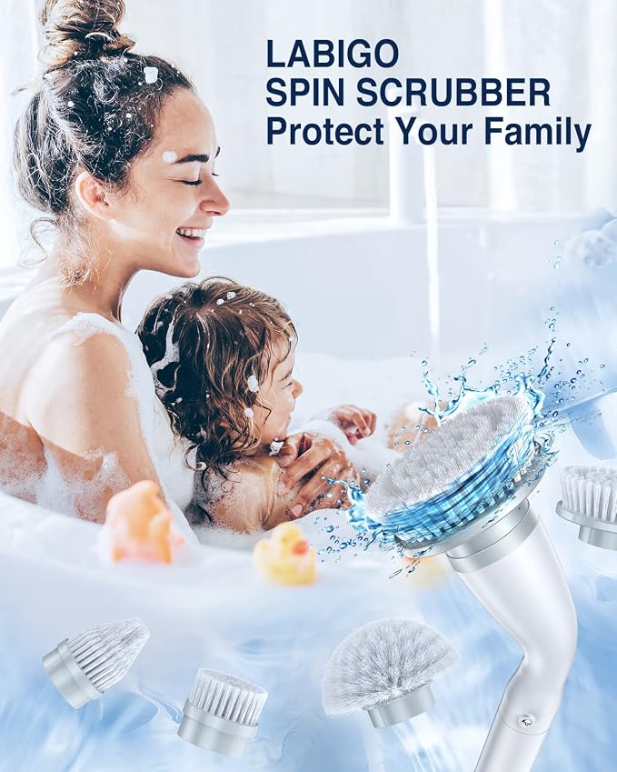 LABIGO Electric Spin Scrubber, Cordless Cleaning Brush Scrubber - Image 8