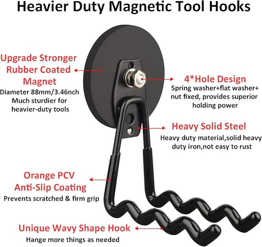 ULIBERMAGNET Magnetic Garage Hooks, Heavy Duty Cordless Drill Hook, Power Tool - Image 2