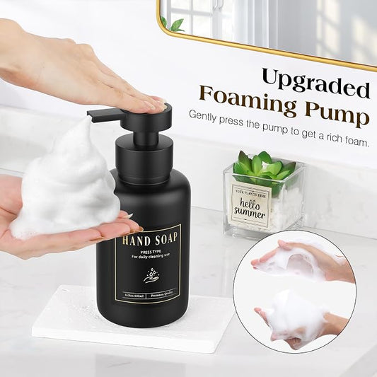 Luxspire Foaming Soap Dispenser, Glass Foam Pump Soap Dispenser, Non-Slip Hand - Image 2